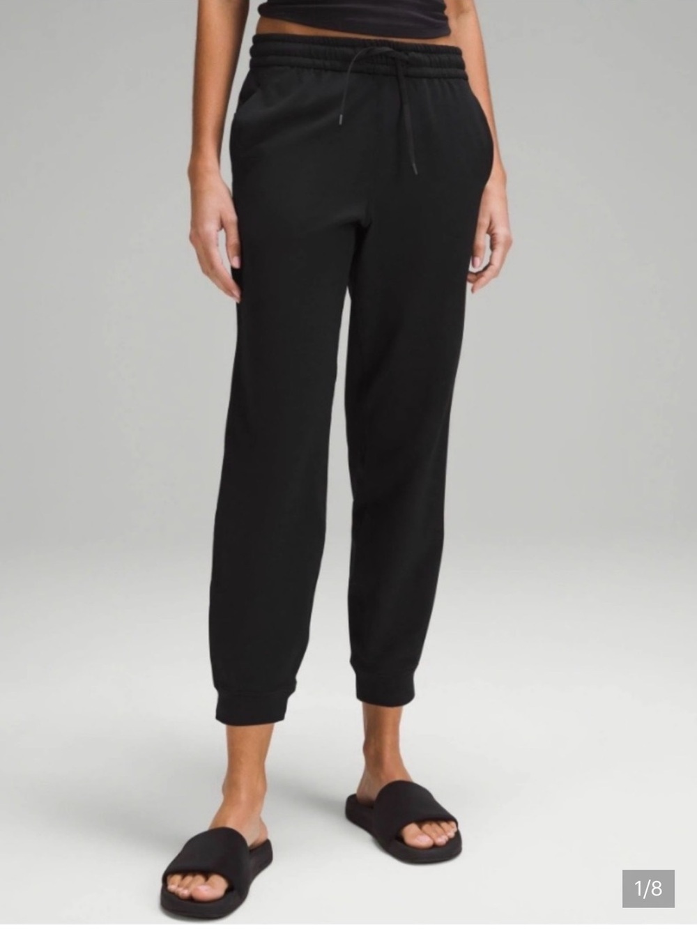 NWT Lululemon Soft Jersey Classic Fit Mid Rise 7/8 Jogger Black Size 4